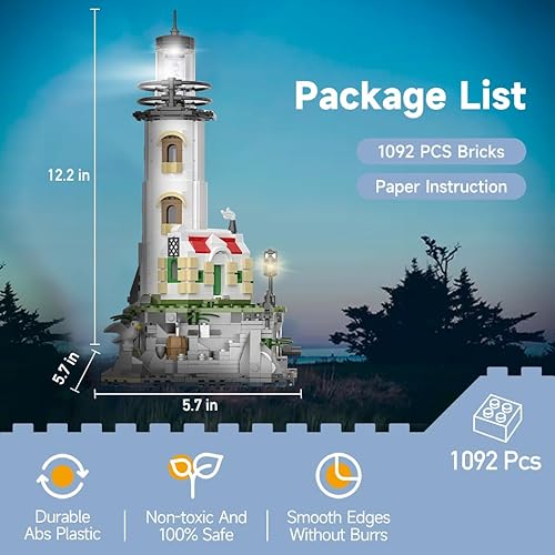 Miniatura 5 de Lighthouse Architecture - Juego de construcción compatible con todas las principales marcas, juguete de regalo STEM con pantalla giratoria de