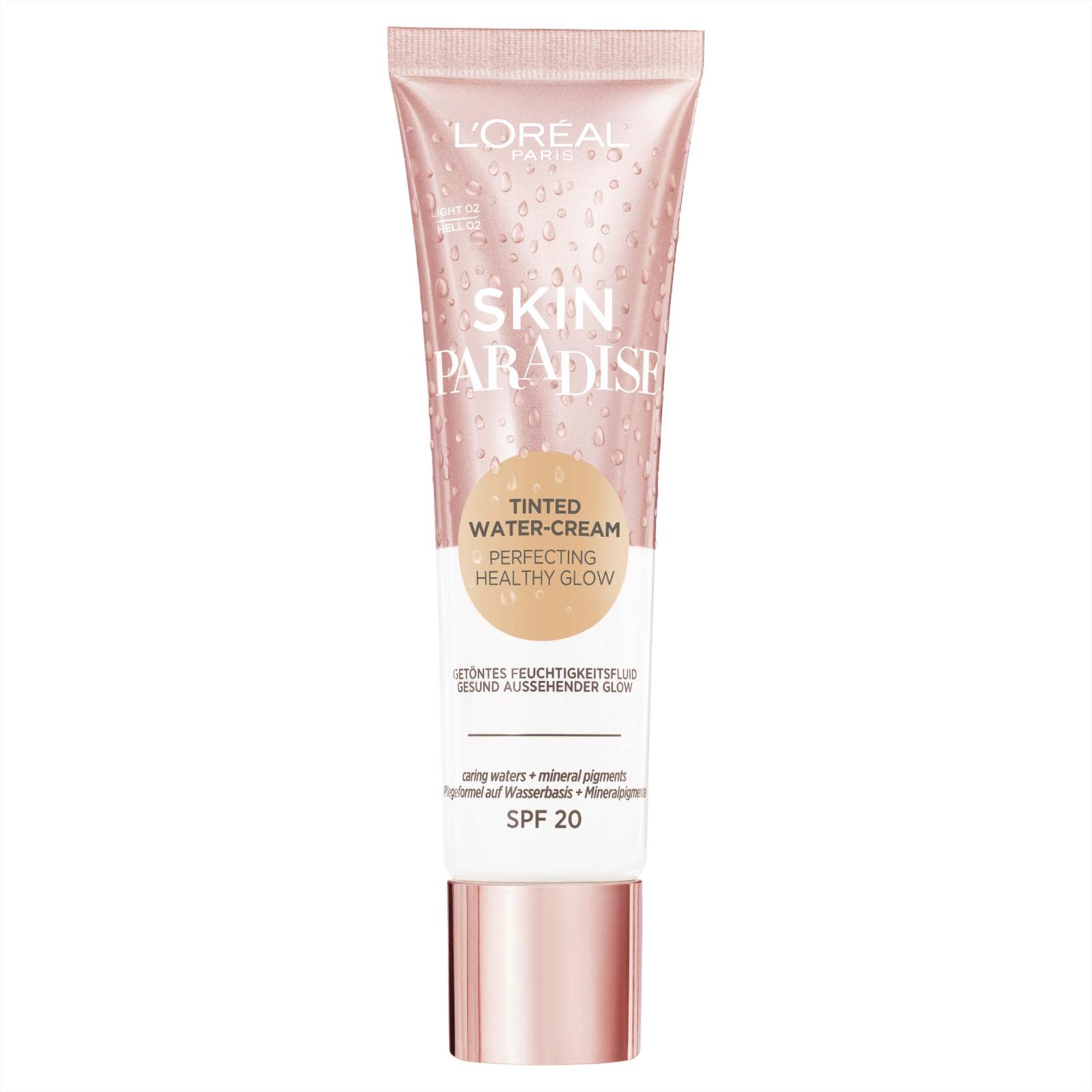 L'Oreal Paris Skin Paradise Tinted Moisturiser, Up to 24h hydration, SPF20, 02 Light, 0.039 kg