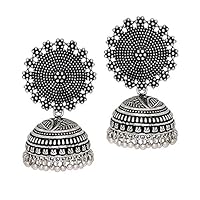 Algopix Similar Product 12 - Jaipur Mart Oxidised Plated Jhumka
