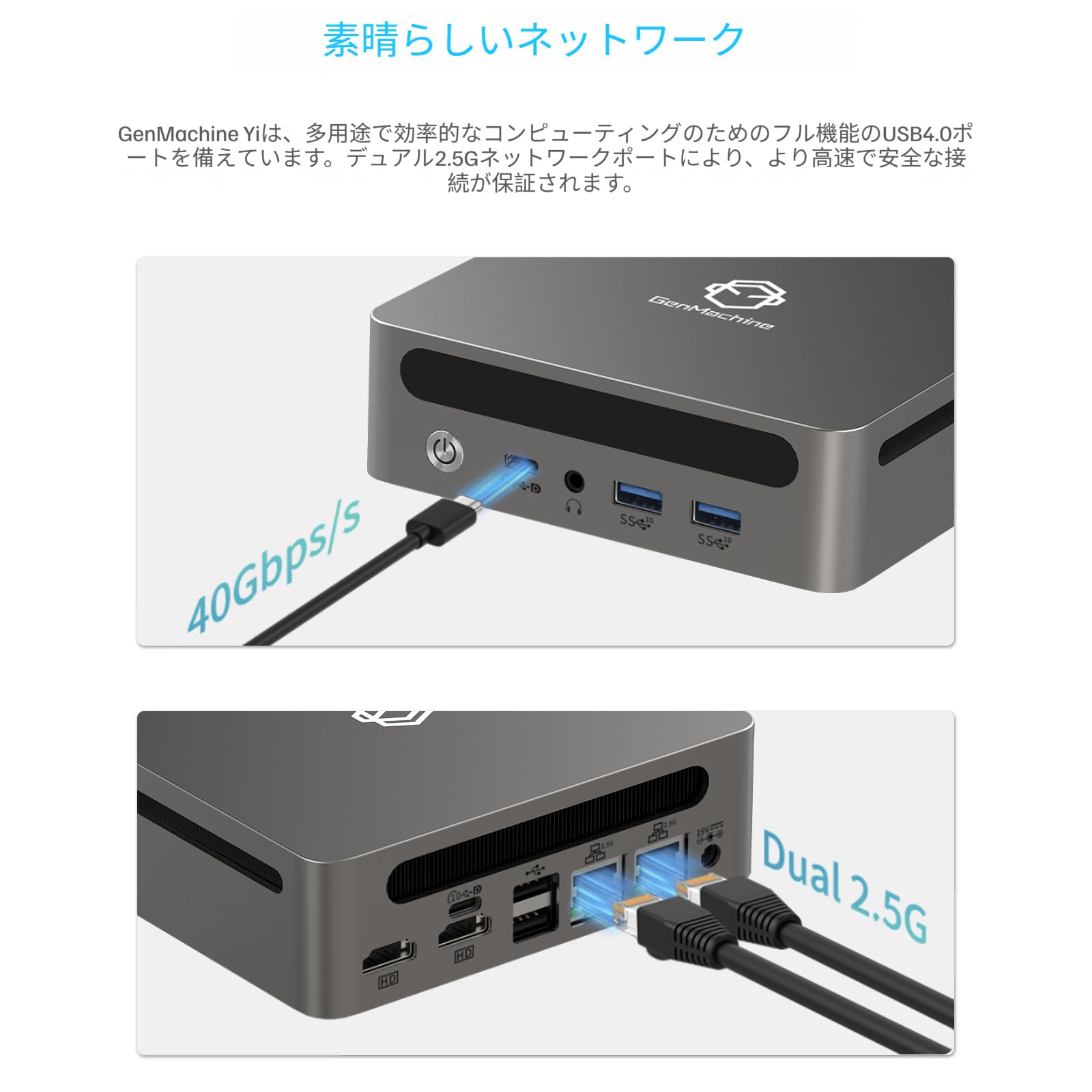 Amazon.co.jp: Genmachine ミニpc AMD Ryzen 7 8845HS 8c/16t 小型PC