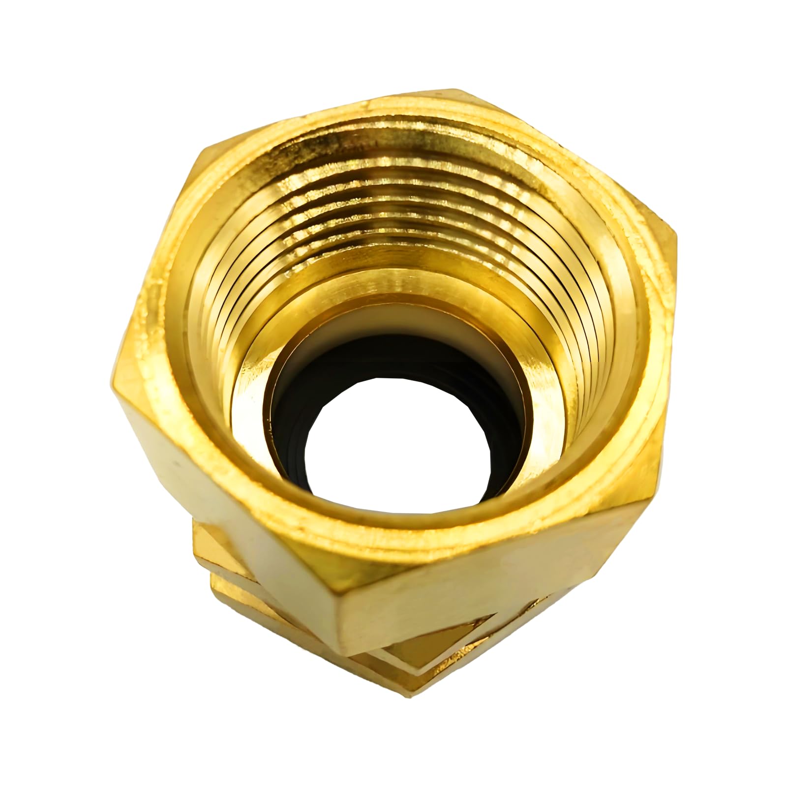 Raccordi per tubo da giardino, 1 NPT femmina x 3/4 GHT femmina a adattatore per tubo da giardino, riduttore in ottone per tubo di riduzione (confezione da 6)
