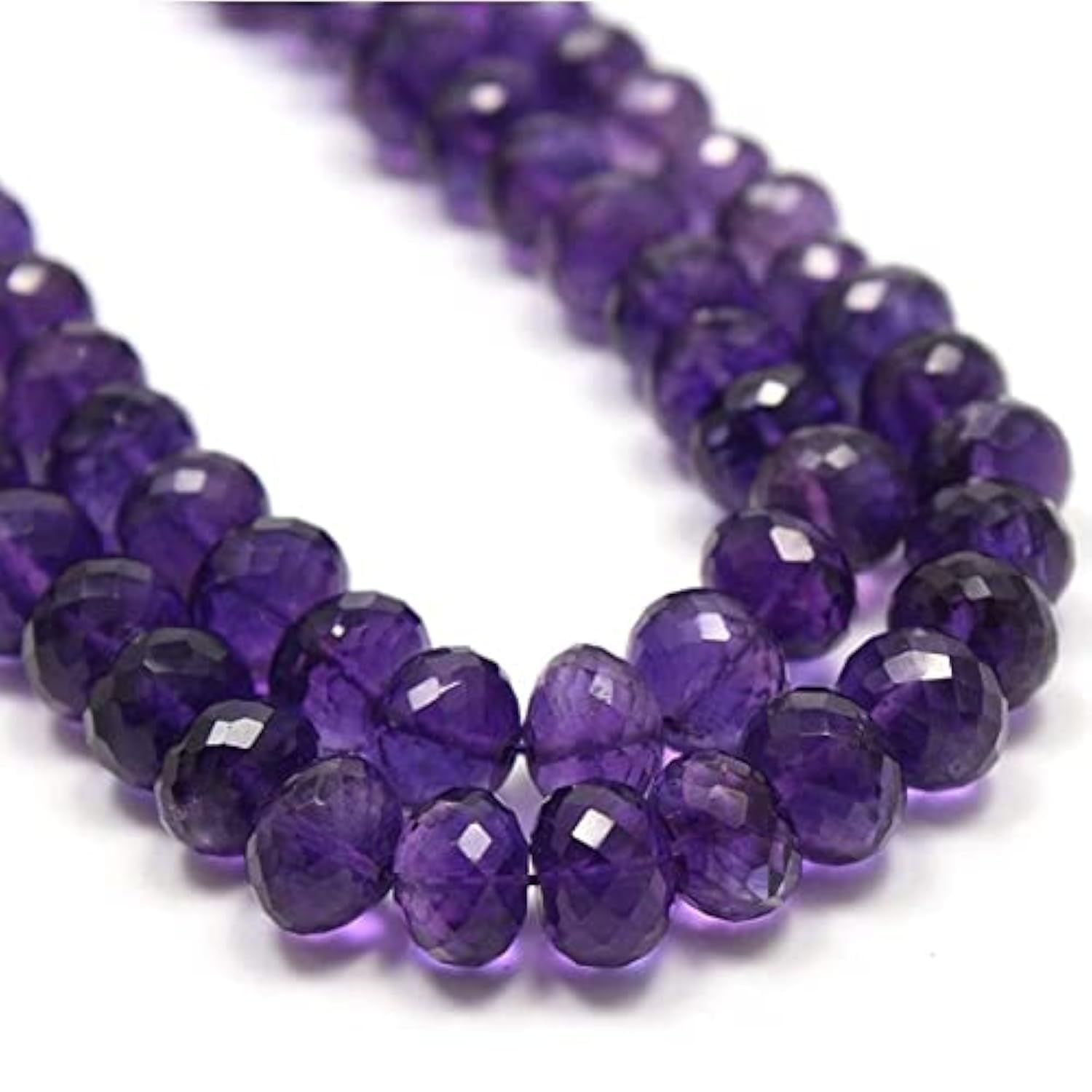 Améthyste perles rondelles LKBEADS fil 10" 7-9mm bijoux en pierre naturelle