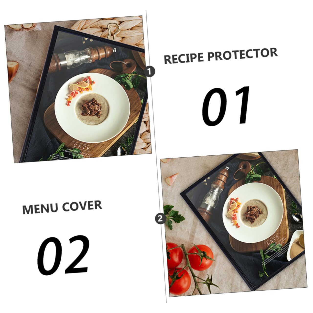 PRETYZOOM 6 Series Cubiertas Transparentes Para Menú Protector De Recetas Para Restaurantes Accesorio De Pvc Con Metálico Colocación Y Limpieza 2 Piezas X 6