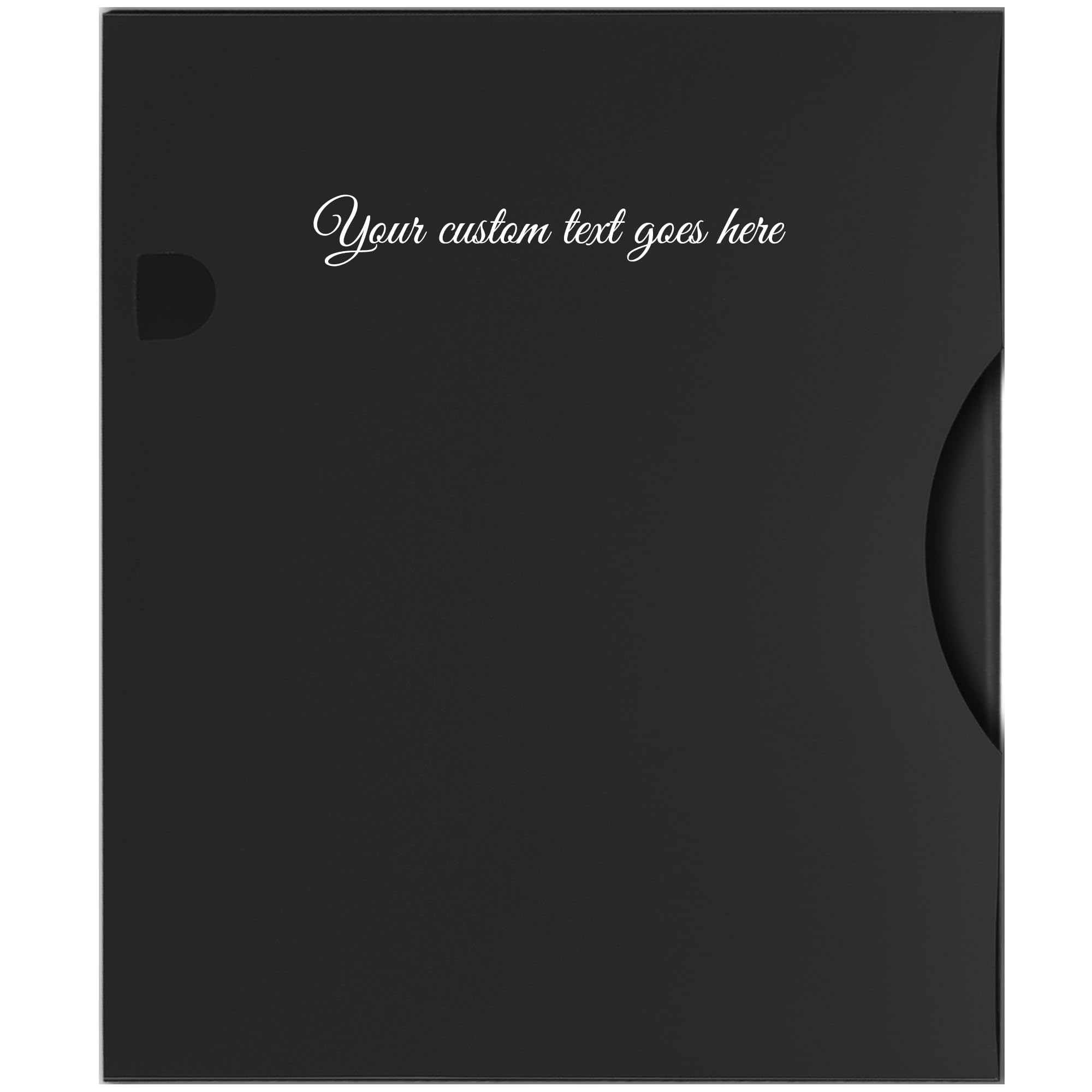 Arpan Personalised Custom Text A4 Display Book Deluxe Stiff Cover with Storage Case Portfolio - 150 Pockets (Black)