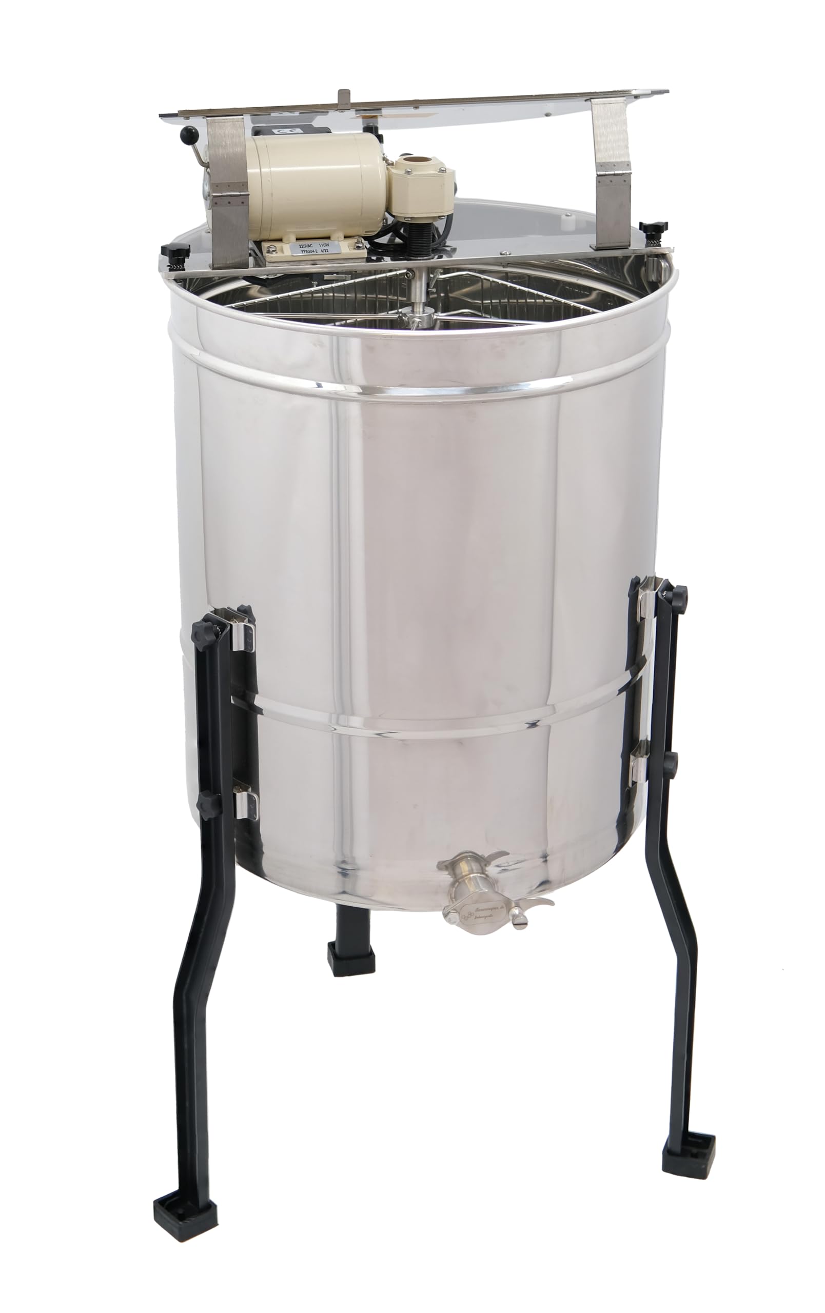 Honigschleuder 4/8 Waben mit 110Watt Motor Edelstahl Deutsch Normal Zander Dadant Profi Line Ø52cm mit Handantrieb Tangential Diagonal