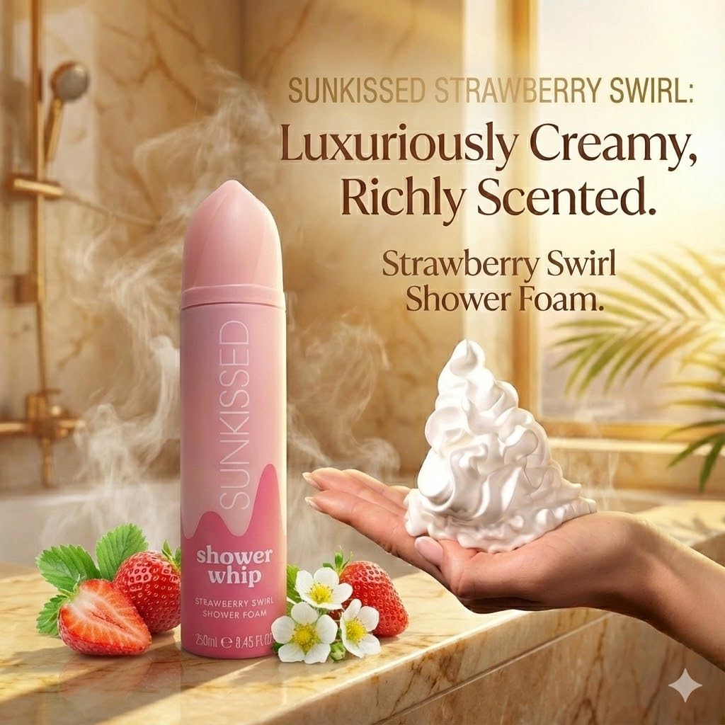 Sunkissed Shower Whip Shower Foam 250ml - Vegan Hydrating Self
