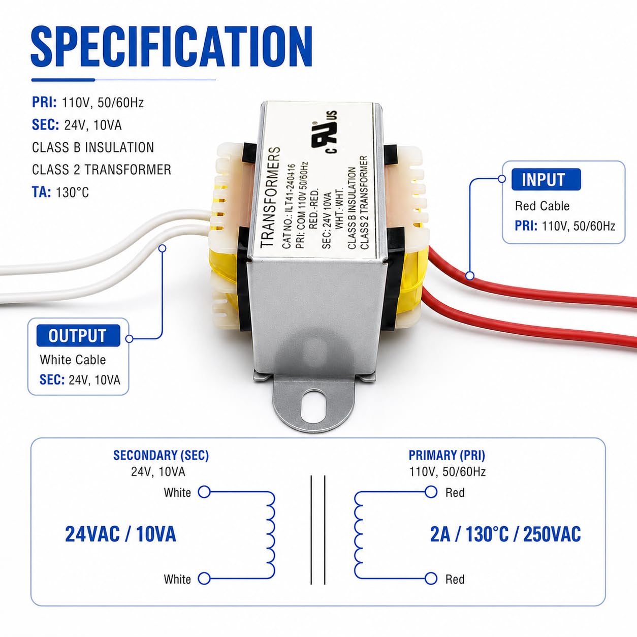 Amazon.co.jp: NVMIDTC AC/AC電源変圧器 入力 110V 50/60HZ出力AC 24V