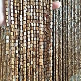 Natural Wood and Bamboo Beaded Curtain for Doorway,Partition Door Fly Beads Curtain,Hanging Beaded Room Divider Doorway Curtain,Wall Hanging Divider,for Bedroom,Home,Custom (110 strands (W43x95in))