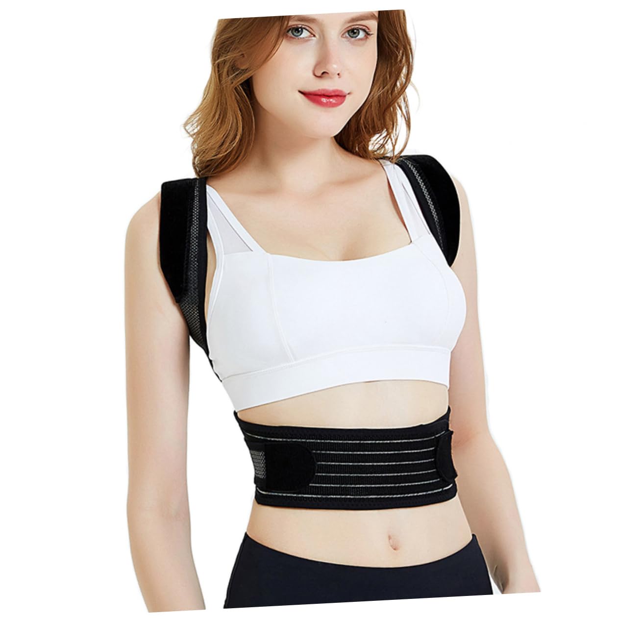 Elastic Back Belt Support for Women Men Humpback Correction Brace Posture Support for Thoracic Outlet Black s