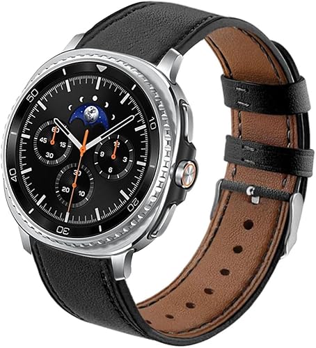 Compatible con Samsung Galaxy Watch 8 1.575 in 1.732 inWatch 8 Classic 1.811 in, correa de repuesto deportiva de cuero genuino ajustable para Galaxy