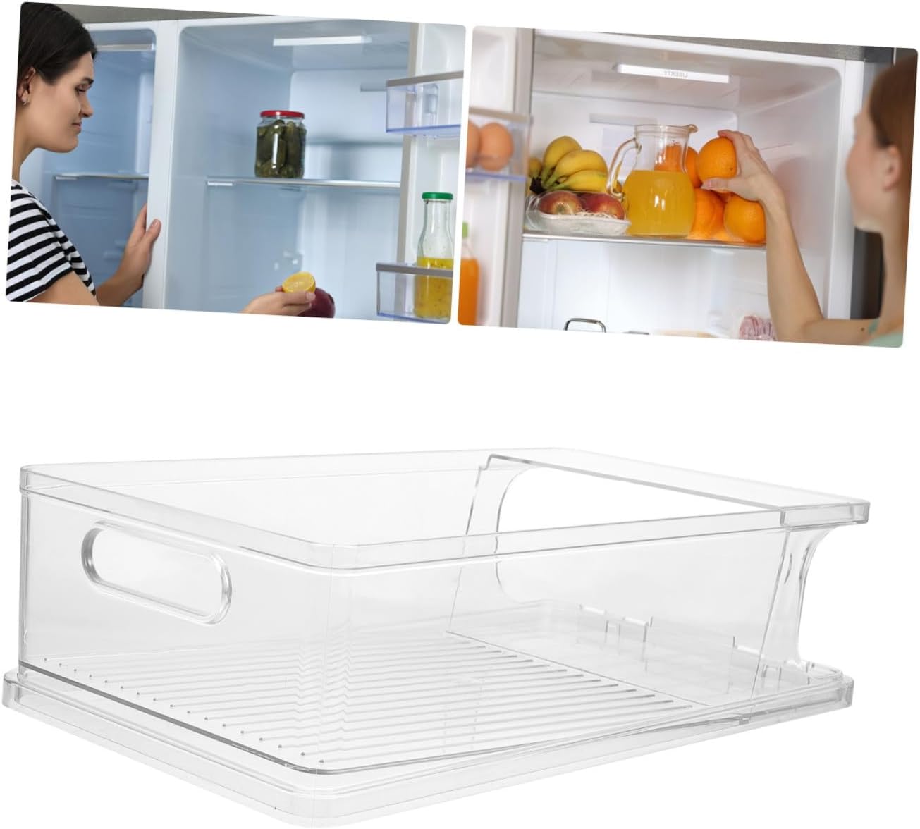 Gatuida 2pcs Refrigerator Beverage Can Dispensers Plastic Drink Can Holders Canned Food Storage Boxes for Fridge Organization and Beverage Preservation