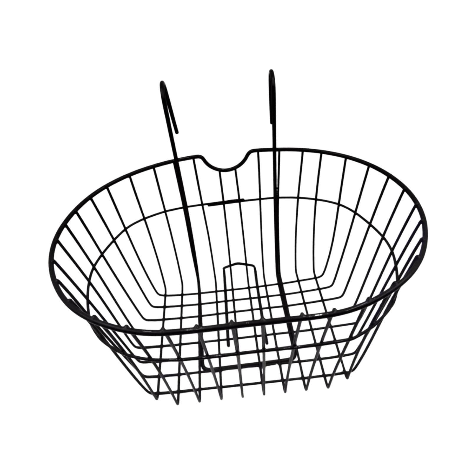 jojomis Iron Mesh Bike Basket Front Handlebar Organizer Rustproof Cycling Accessory Grocery Carrier 14.57x7.87x11.02 inch