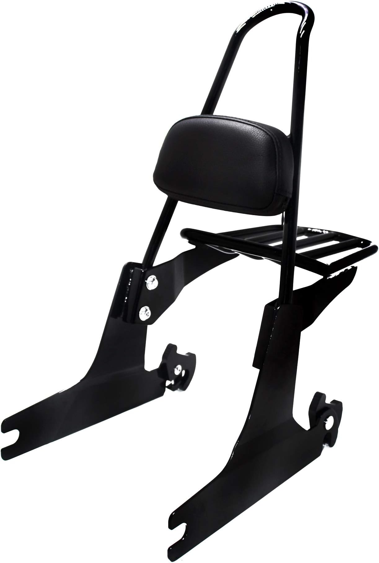 Replacement Passenger Backrest with Luggage Rack for Dyna models 2006-2017 Except Switchback Fat Bob CVO Fat Bob and 2010-2017 Wide Glide Black Detachable Upright Sissy Bar