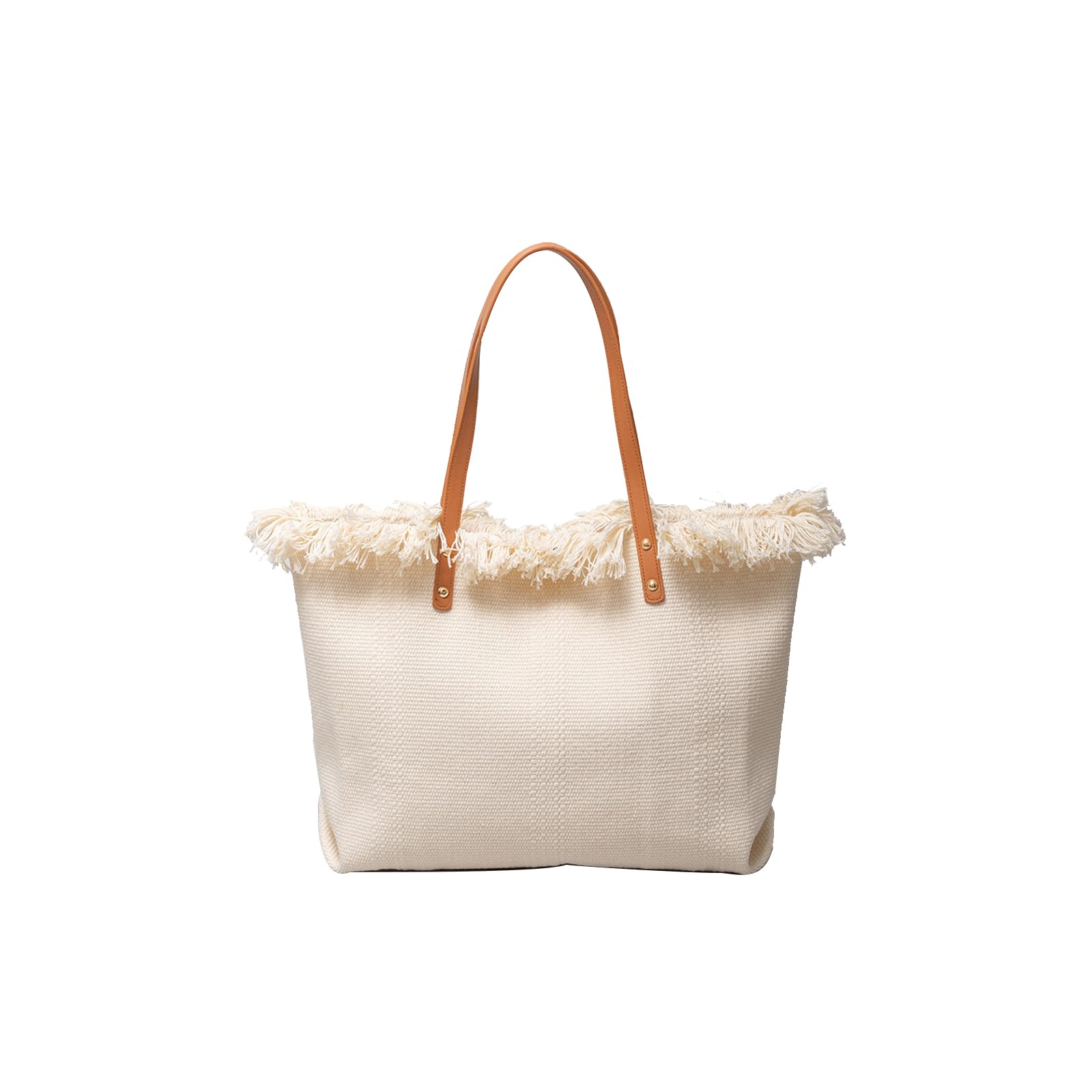 CORIOS Borsa a Mano in Tela Borse a Spalla Donna Alta Capacità Borsa Spiaggia Bohemien Borse Tote Casuale Borse a Tracolla con Nappe per Viaggio Vacanza Uso Quotidiano Beige