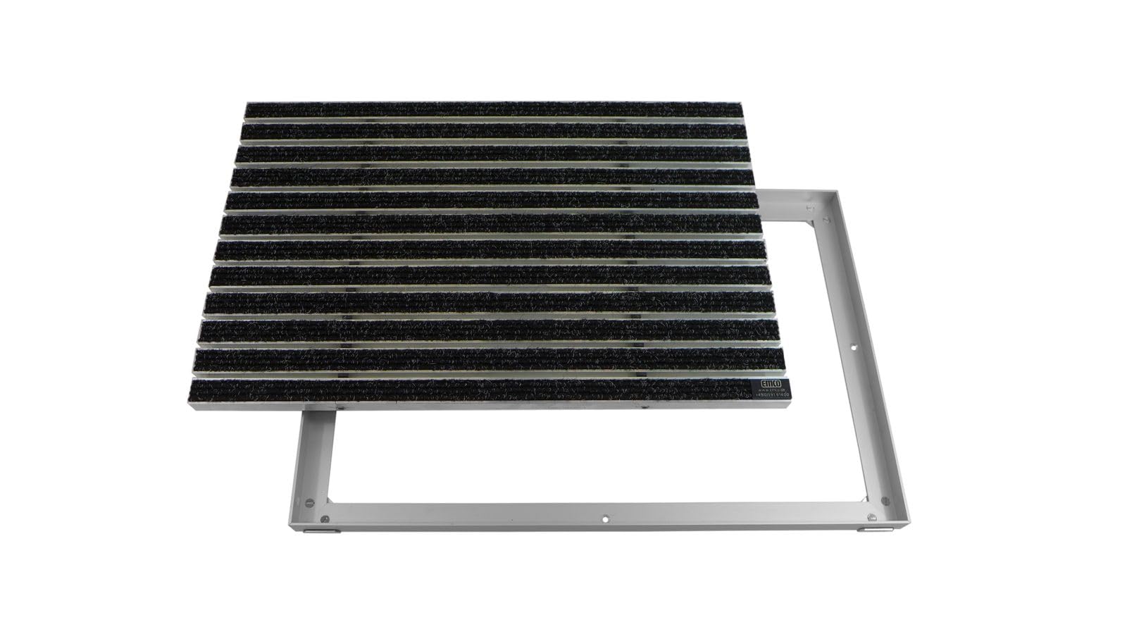 EMCO Eingangsmatte DIPLOMAT Rips anthrazit 22mm + ALU Rahmen Fußmatte Türmatte Schuhabstreifer, Größe:90x60cm