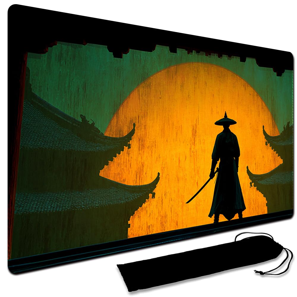 MTG Playmat,With Waterproof Storage black Bag Szie 60 x 35CM , With Zone MTG playmat Stitched Edges Game Play Mat Trading Card Game Playmats TCG Game Mat (No Zone,12)