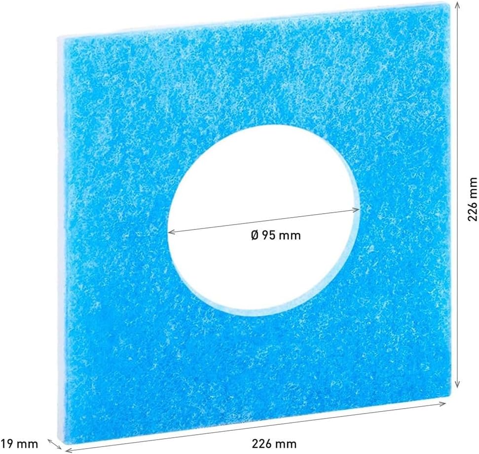Limodor Compact Fan Replacement Filter Set (5-Pack), 226 x 226 x 20 mm, G4 Class, Blue & White Limot Vents Type F-LF/5 and F/C Exhaust Fans