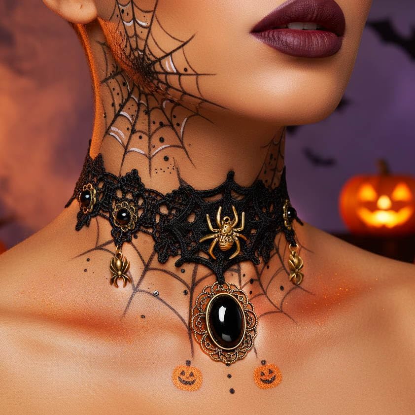 CLOACE Halloween Choker Necklace Crystal Pendant Gothic Necklaces Costume Jewelry for Women - Image 3
