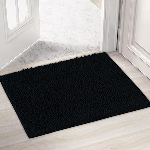 Miniatura 3 de Alfombras de baño de chenilla, súper absorbente, fuerte PVC antideslizante, tapetes de baño para baño, felpa peluda, gruesa, lavable a máquina,