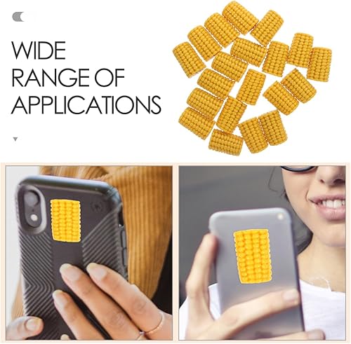 Miniatura 2 de Yardwe 20 adornos de resina falsa de mazorca de maíz para funda de teléfono, manualidades, micro paisaje, decoraciones de festivales, amarillo, 1.11