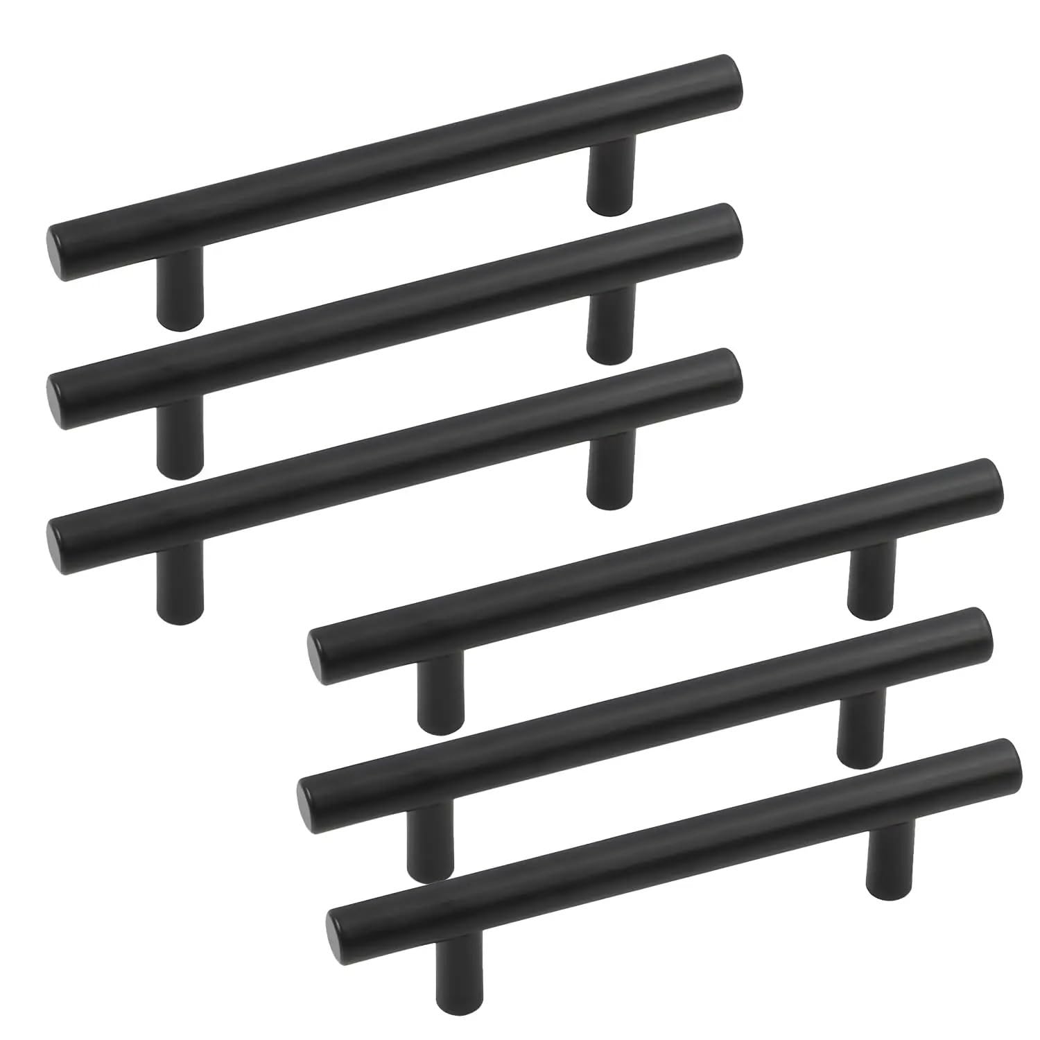 LATEAU Griffe für küchenschränke 4/6/8er-Pack schwarze Küchenschrankgriffe – 96/160 mm Lochmitte aus gebürstetem Edelstahl(8PCS)
