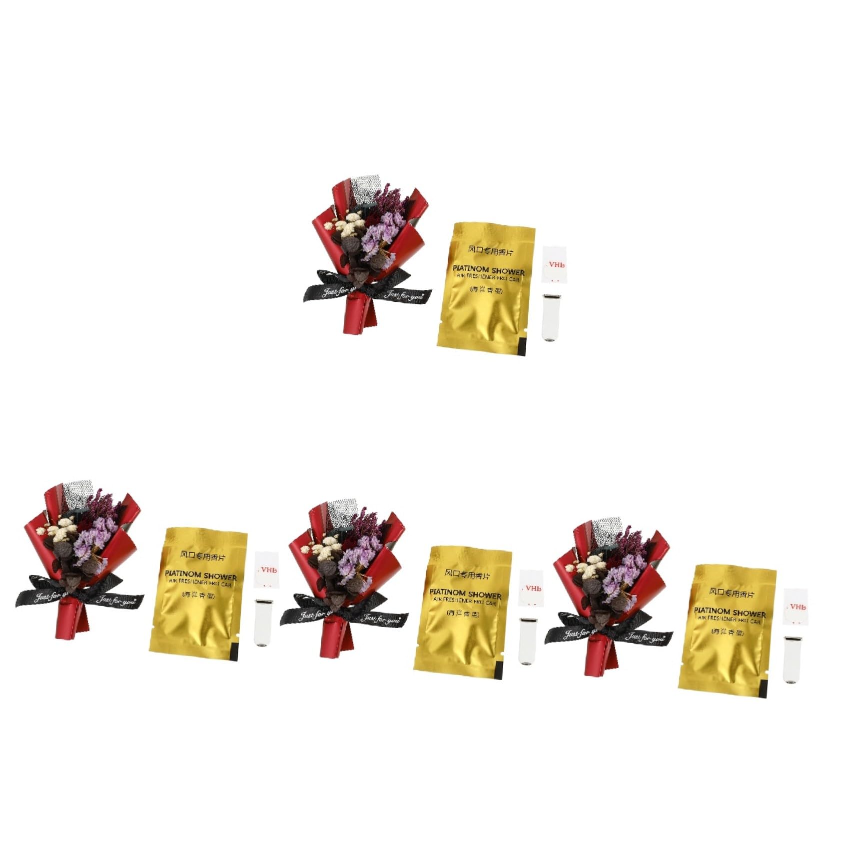 GLEAVI 4pezzi Fioriera Profumata Per Auto Con Clip Ventilazione Decorazione Interni Auto Fiore Di Rosse Accessorio Carino e Immortale Per Aromatizzare Abitacolo