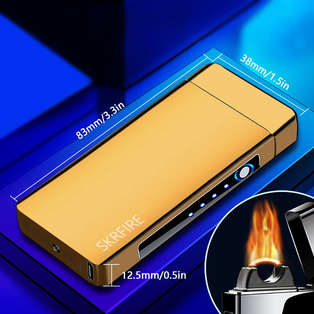 Set di accendini elettrici al plasma, ricaricabili tramite USB, antivento, senza fiamma, con confezione regalo, ideale per la festa del papà, Natale e viaggi, regalo perfetto per uomini e donne