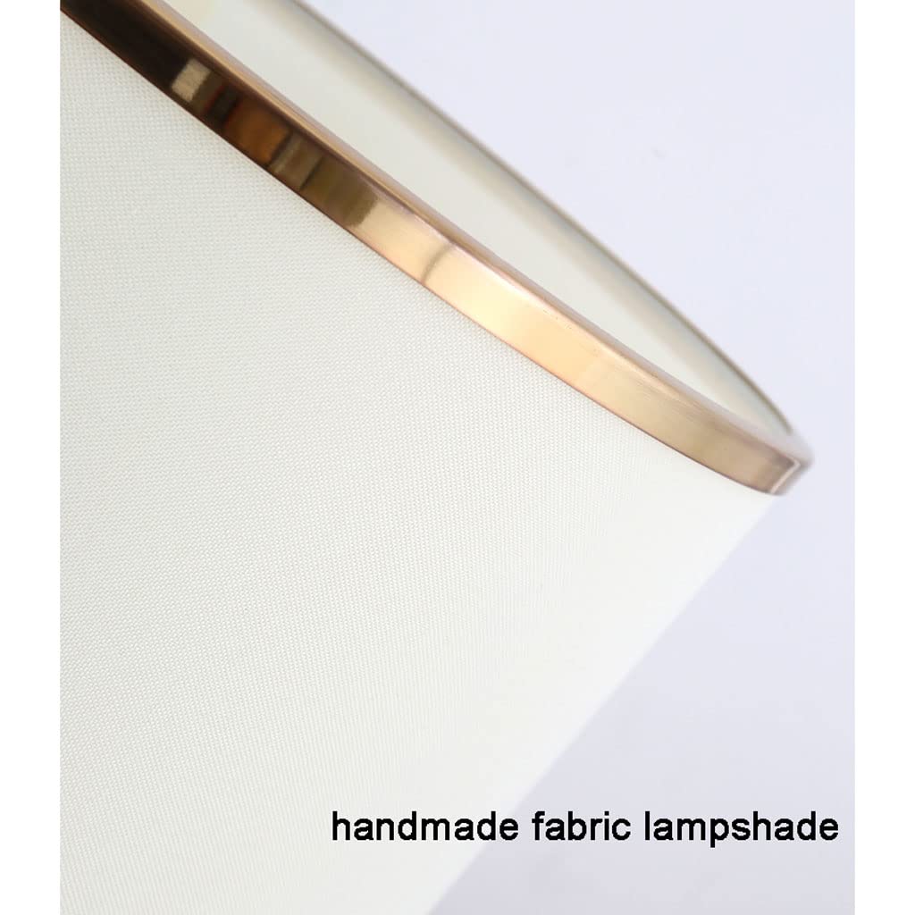SYALEO Lámpara de Mesa Moderna, lámpara de mesita de Noche con Pantalla de Tambor Blanco y Metal Dorado, lámpara de Noche de Lujo Europea para Dormitorio, hogar, Oficina, Lectura