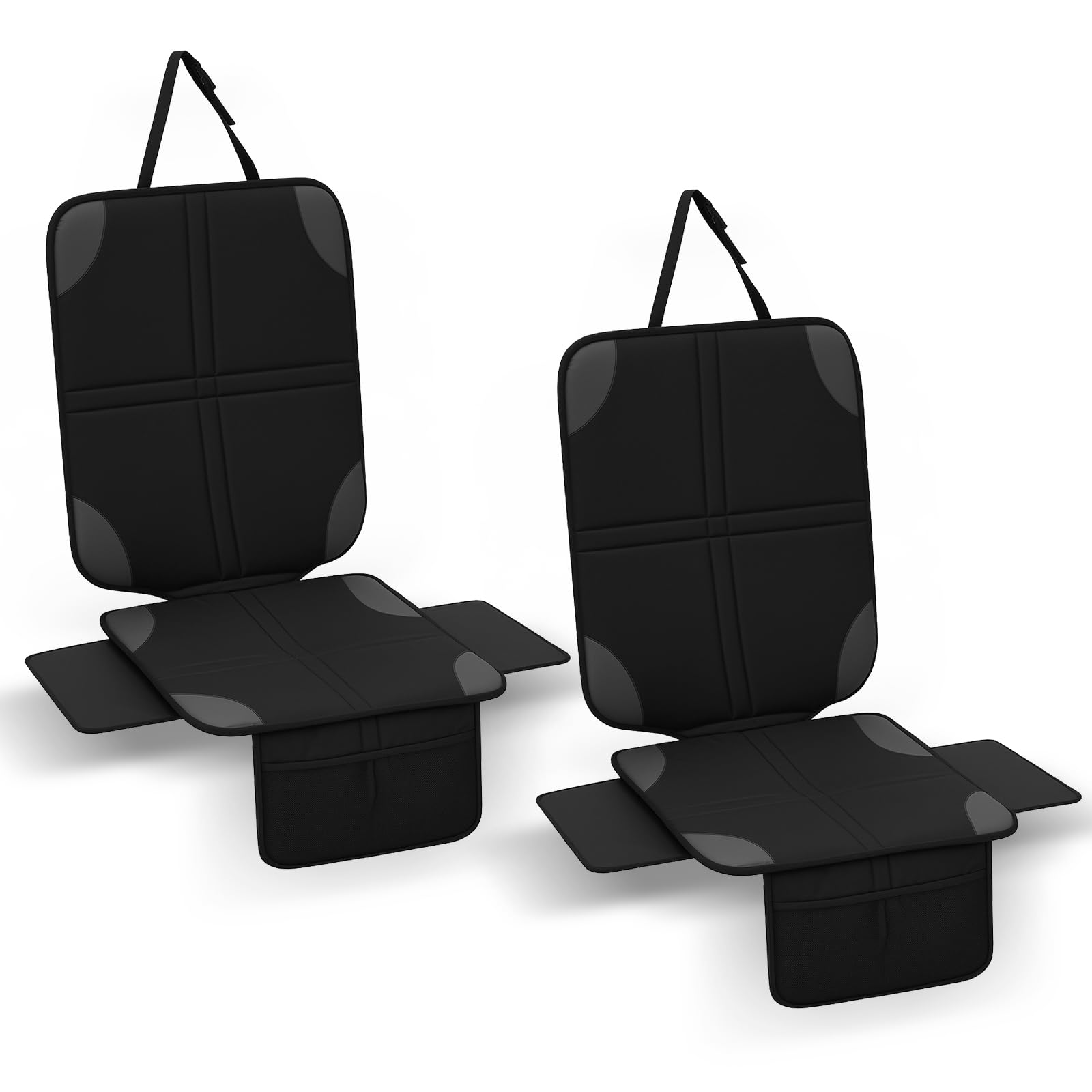 Romon Children's Car Seat Pad, Pack of 2 Car Seat Protectors, Suitable Seat Protector, Non-Slip, Water-Repellent, Polyester Fabric Seat Protector, Car Seat Cover, Children's Car Seats, Pads, Black