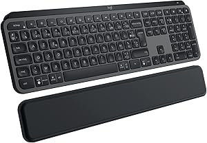 Logitech MX Keys S Plus Rechargeable Wireless Keyboard, Silent Keyboard, Backlit, Ergonomic and Programmable Keys, Bluetoo…