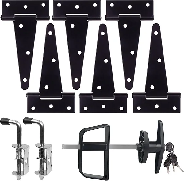 GEDSIOLD Double Door Shed Hardware Kit -Includes Window and Door/Window Hinge Set, Complete with Hinges, Latches, and T-Handle Lock -, for Gates, playrooms