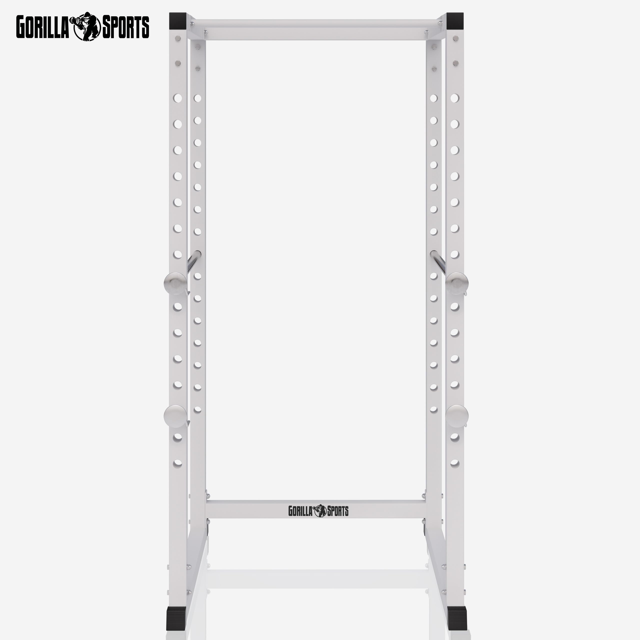 GORILLA SPORTS® Power Rack - 15-fach Verstellbar, Klimmzugstange, Hantelablage - Power Cage, Squat Rack, Kraftstation für Zuhause, Kraftstation, Fitnessstation, Krafttraining