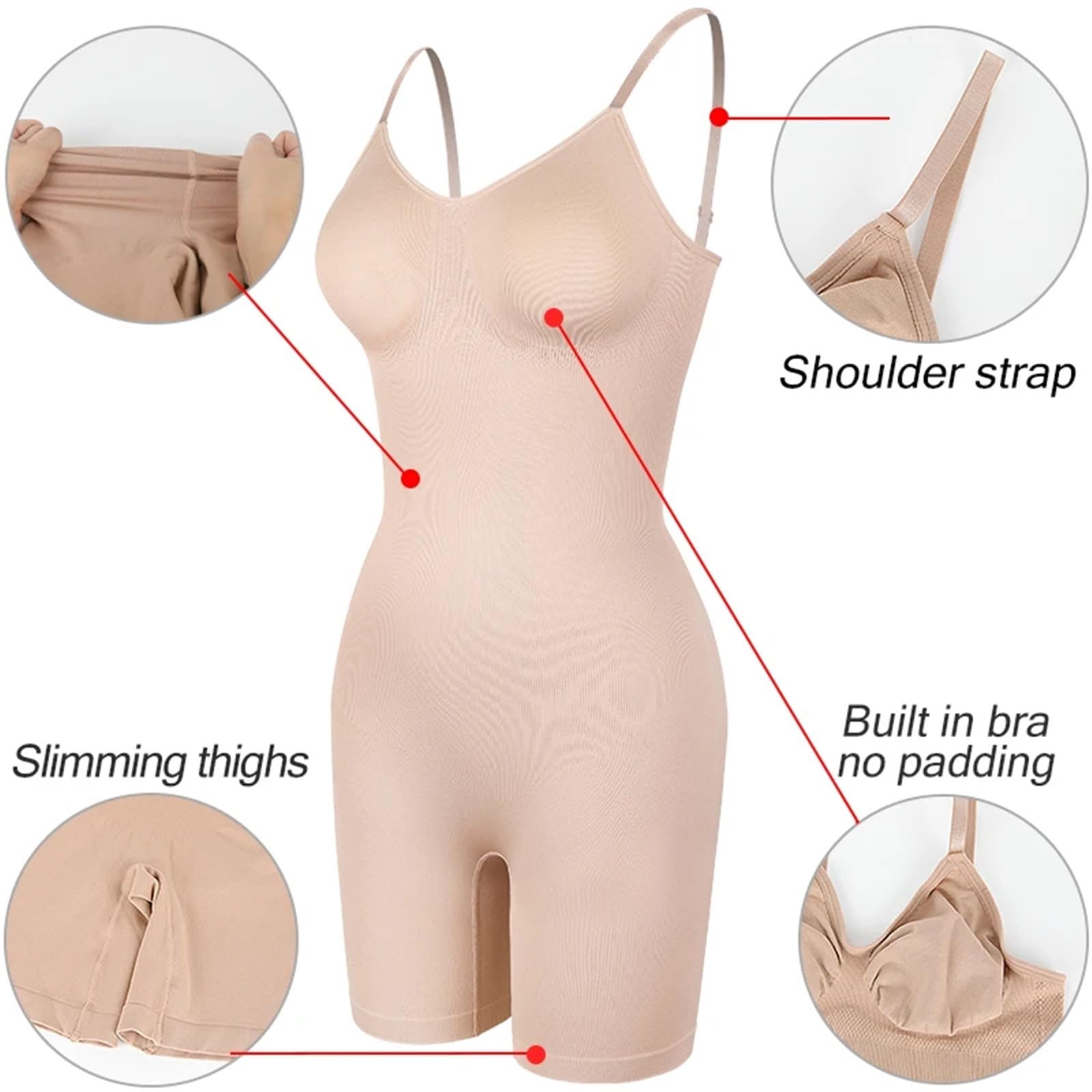 body moldeador Fajas moldeadoras for mujer, control de abdomen, realce glúteos, moldeador cuerpo completo, adelgazante muslos, entrenador cintura, ropa interior , fajas for el vientre(Brown,XXL)