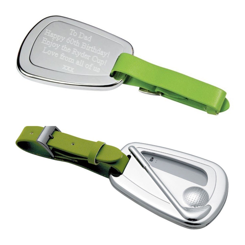 A1 PERSONALISED GIFTSA1 PERSONALISED GIFTS Engraved Silver Golf Luggage Tag