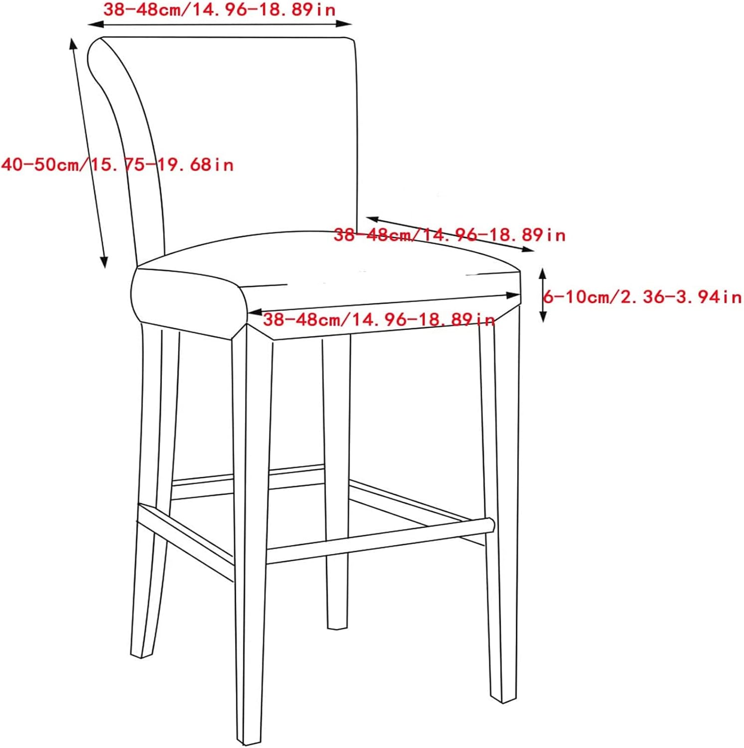 Stretch Bar Stool Covers Set of 4,Pub Chair Slipcover Counter Height Chairs Covers Counter Stool Cover for Back Chair bar Stool Chair Kitchen Dining Room Cafe Furniture,16