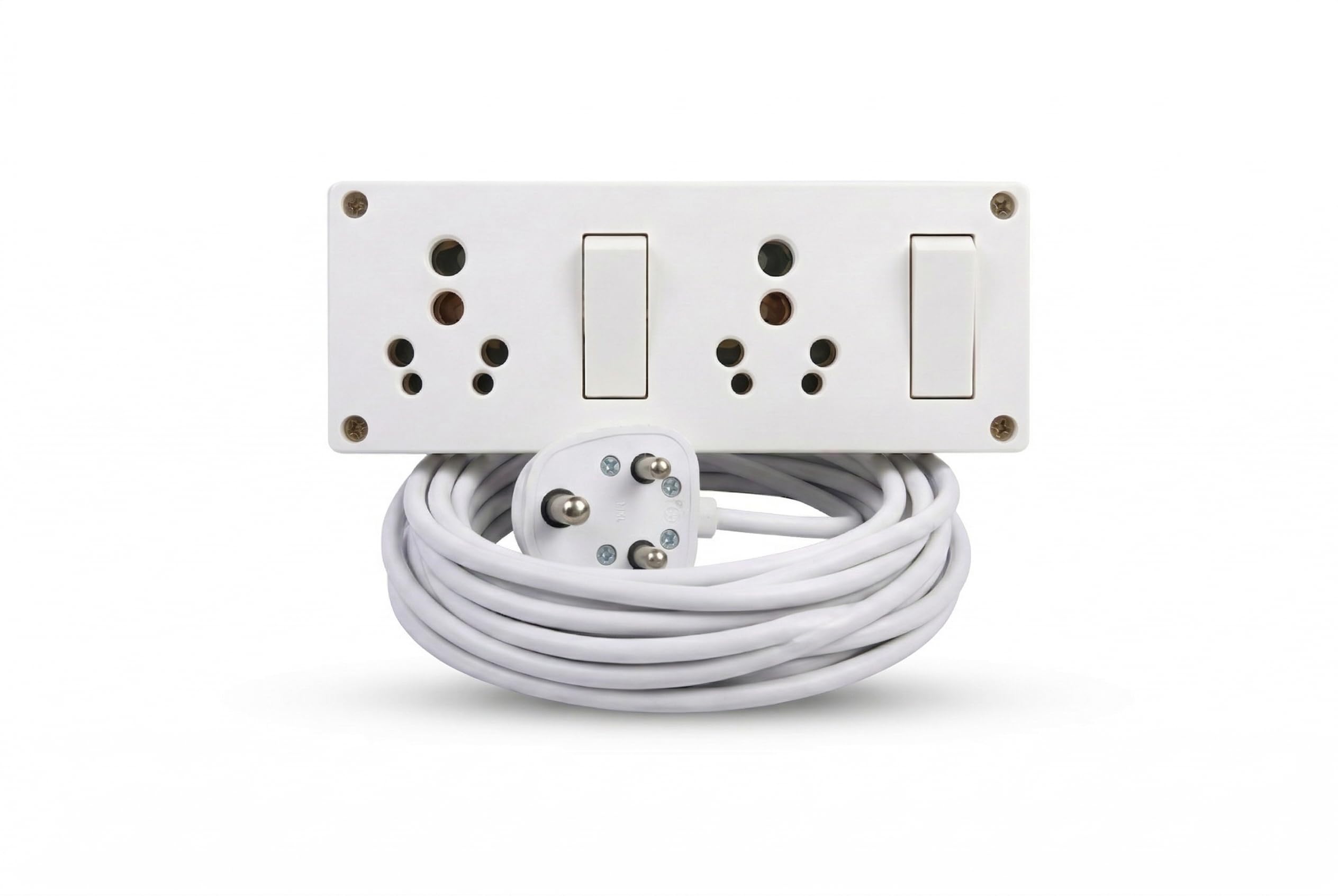 Scooter Charging Extension 10 Meter Big Plug 2 Socket Extension Boards (White, 10 m)-picture-25