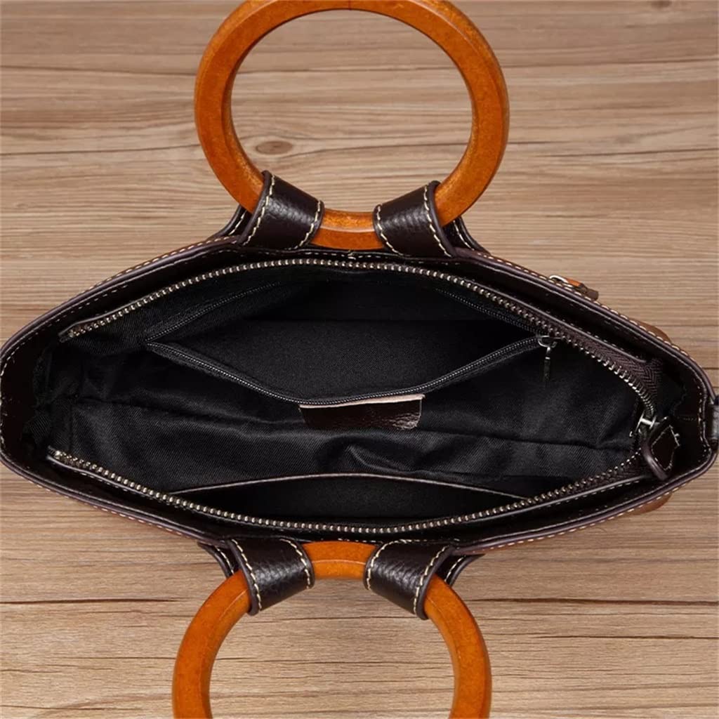 Bolsos de hombro vintage para mujer, bolsos de cuero con relieve a mano