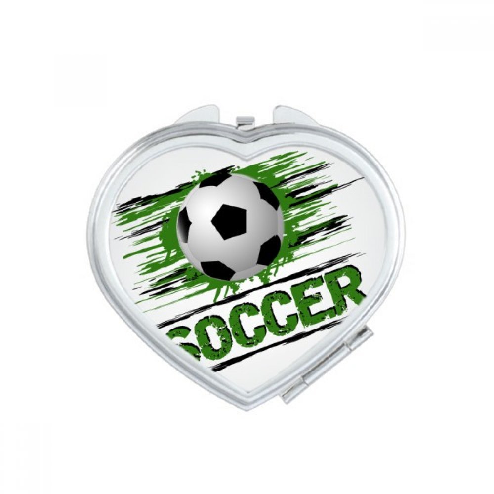 Miroir de maquillage football cœur petit miroir portable pour vos retouches au stade