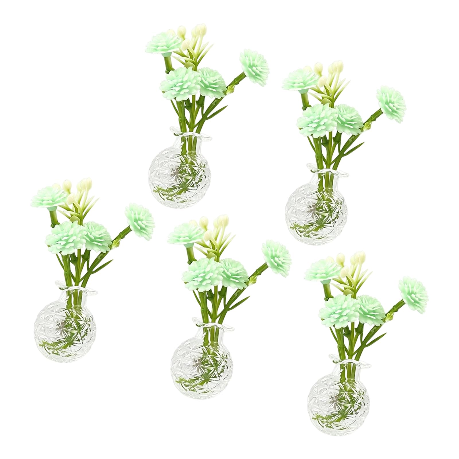 Oxxggkao Minis Glass Vase Magnets for Fridge, Funny Tiny Plant Vase for Refrigerator Decoration Kitchen Locker Offices Fridge with Flowers