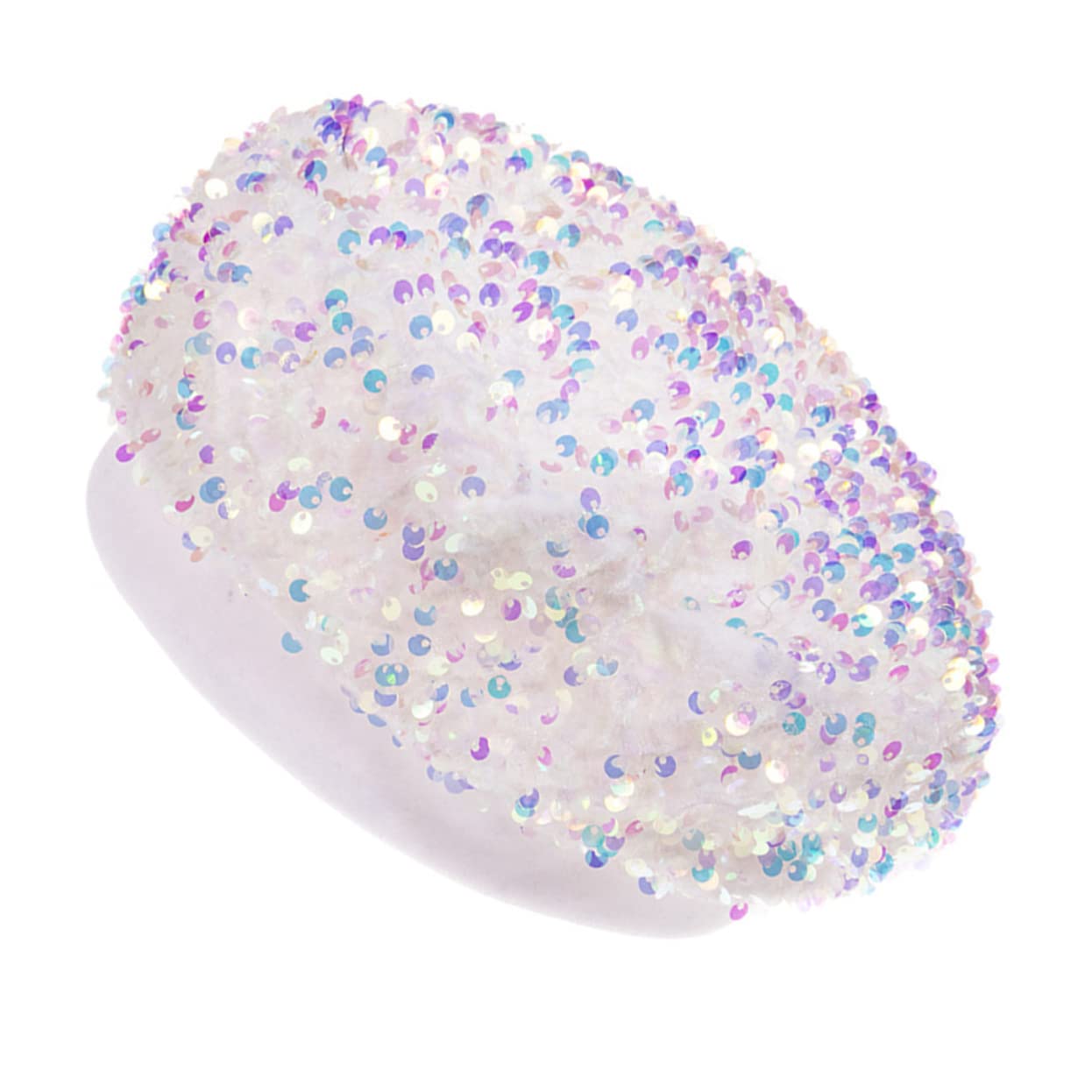 NOLITOY Sequined Beret for Women Fashionable Hat Autumn Cap Women's Fashion Accessory Warm Headwear Sequins White