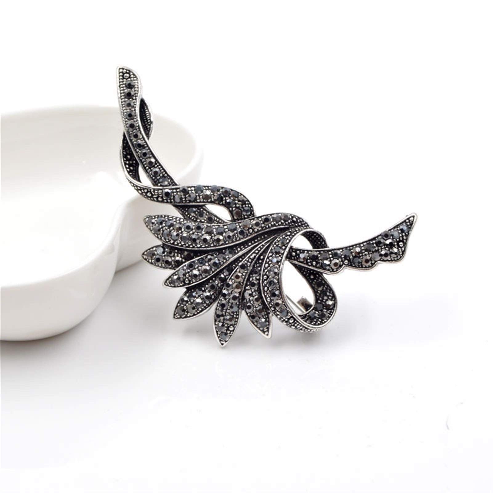 Black Flower Broothes dla kobiet mody mody vintage broszka przy imprezie akcesoria ślubne duże broszki wytwarzane w Chinach