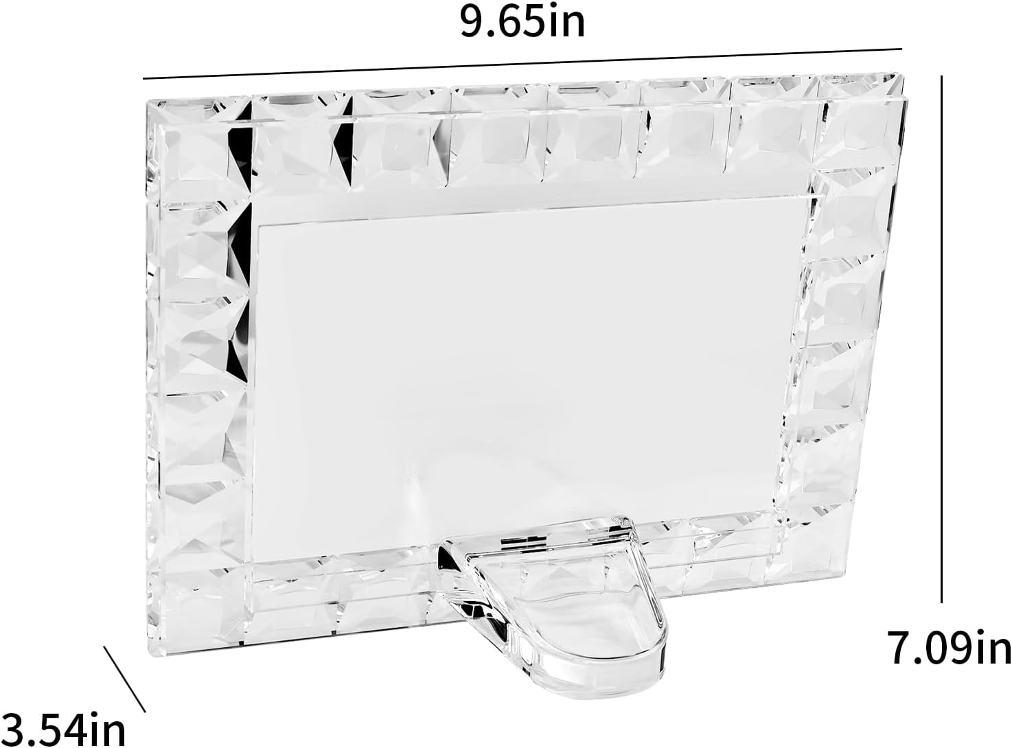 Crystal 5x7 Inch Decorative Sparkling Picture Frame, Wedding Frame Tabletop Display, Display Photo 5''x 7'', Comes with Gift Box