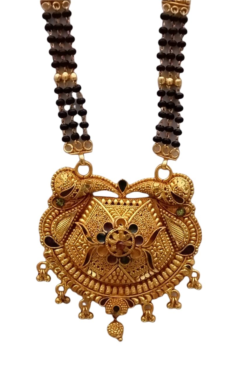 See full amazon price history chart for Sparkling Womens High Gold Big Pendent Three Line/Strands Black Beads Mangalsutra_12 Inch Long Sparkling Womens High Gold Big Pendent Three Line/Strands Black Beads Mangalsutra_12 Inch Long (B09RTF63Z4) Amazon Price History, Amazon Price Tracker