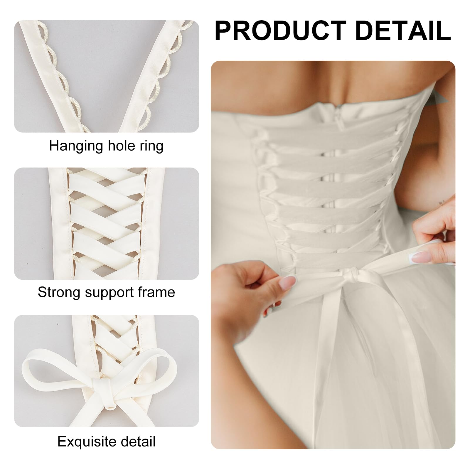 NICENEEDED Kit Corset Dos en Satin Ajustable Kit de Remplacement NICENEEDED Kit Corset Dos en Satin Ajustable Kit de Remplacement