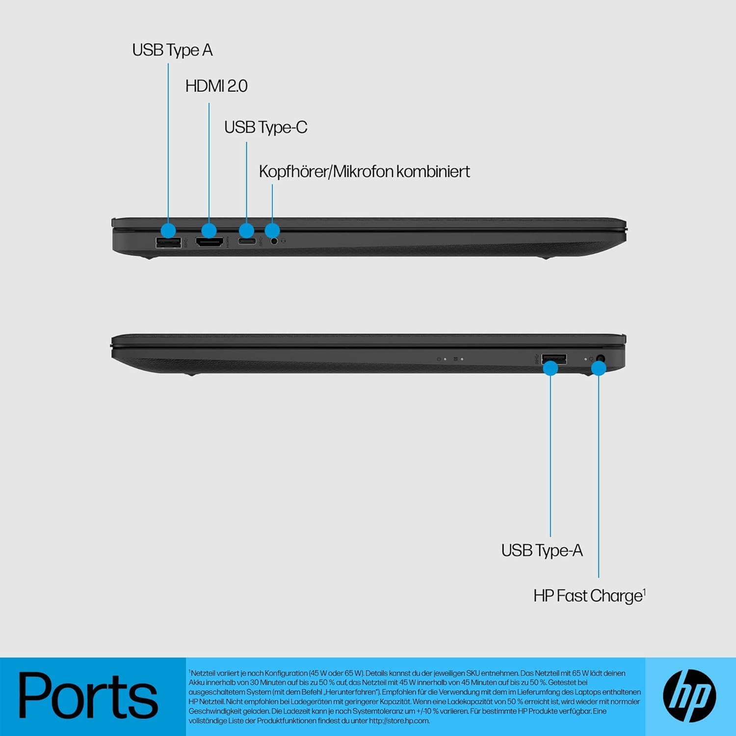 HP Laptop 17,3" HD+ Display Intel Celeron N4120 8 GB DDR4 RAM 256 GB SSD Windows 11 QWERTZ Schwarz
