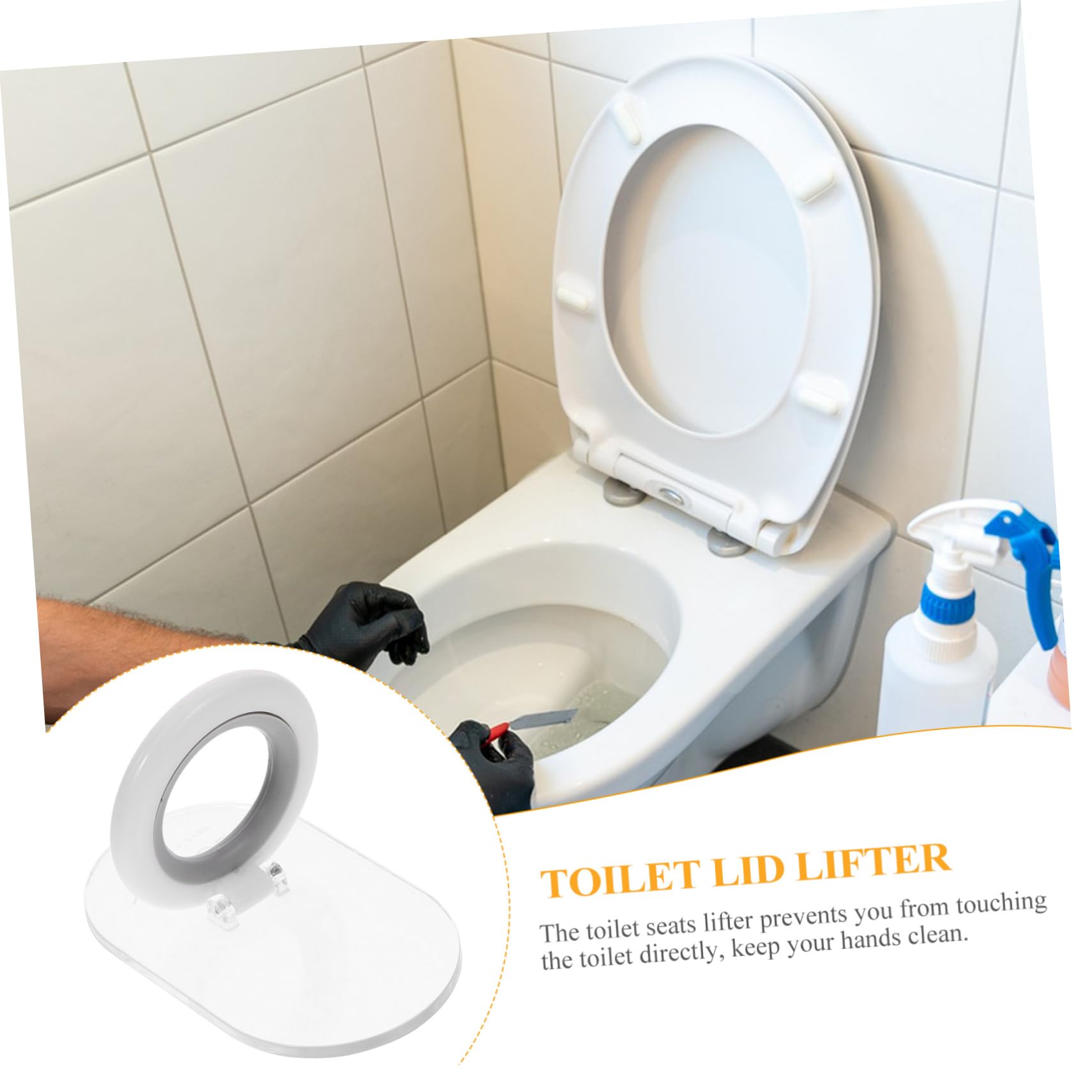 COLLBATH 2pcs Toilet Seat Lifter Handles for Easy Toilet Lid Opening Creative Lifting Tools for Suitable for Elderly Families Practical