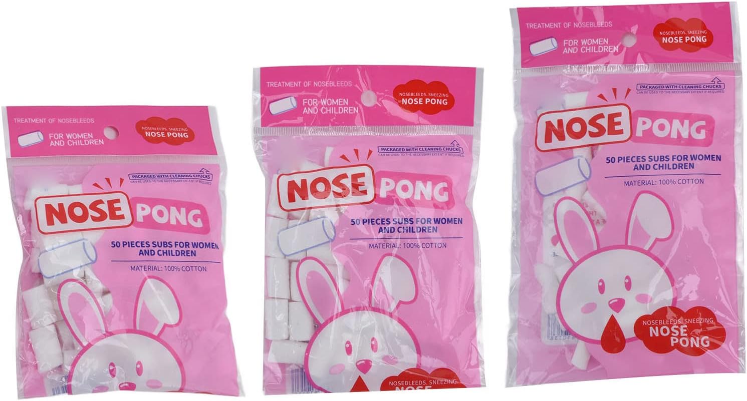 Cryfokt Nose Bleed Stopper, 3 Bags Quick Seal Nosebleed Plugs, Soft Skin Friendly Nasal Cease Blood Stopper Quickly Stop Bleeding Rolled Cotton Ball for Kids Home Ourdoor Sports