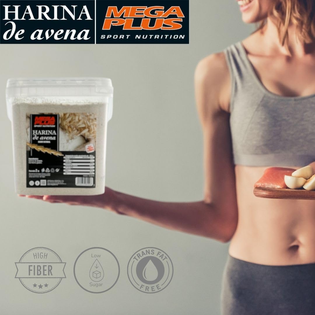 Harina De Avena Sabores - Mega Plus - Harina De Avena Integral Y Para Batido Proteinas O Cereales Avena - Avena En Polvo 8 Sabores - Carbohidratos Y Vitaminas - Sin Azucar - Fresa 2kg