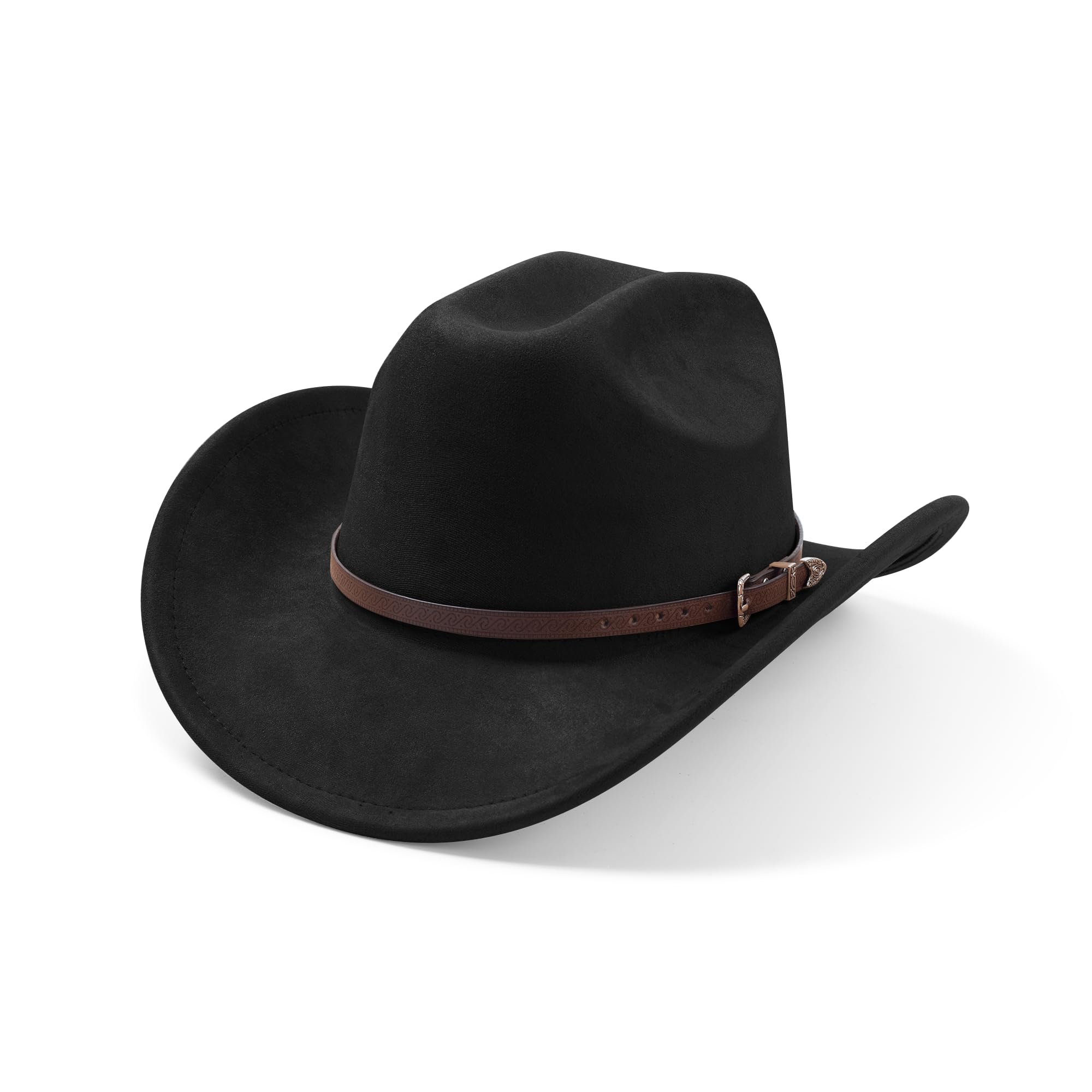 Cowboy Hats for Women and Men with Wide Brim Felt Suede Western Hats for Cowgirls and Cowboys