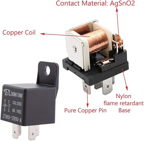 Miniatura 5 de Enchufe para relé de auto, de E Support, de 12 V, 30 A, 40 A, 60A, 80A SPST y SPDT